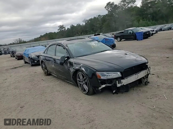 2017 Audi A8 Sport with VIN WAU43AFD4HN005979, listed as a Copart auction lot 48757375 with 148,350 mi miles and Salvage Title. Bid and sale history available at DreamBid. Image 10.