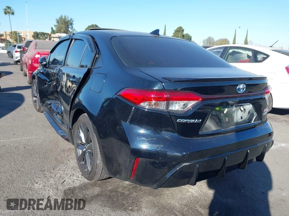 2023 Toyota Corolla Hybrid LE with VIN JTDBCMFE6P3001785, listed as a IAAI auction lot 41337266 with 25,829 mi miles. Bid and sale history available at carsss.com. Image 3.