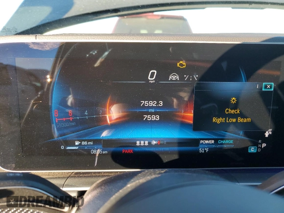 2024 Mercedes-Benz GLE 53 AMG with VIN 4JGFB6BB9RB159263, listed as a Copart auction lot 80244334 with 7,593 mi miles and Salvage title. Bid and sale history available at DreamBid. Image 9.