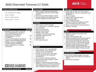 2020 Chevrolet Traverse LT Cloth with VIN 1GNEVGKW7LJ190659, listed as a Copart auction lot 60342623 with 49,257 mi miles. Bid and sale history available at carsss.com. Image 13.