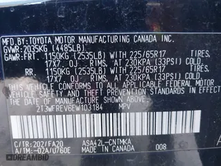 2014 Toyota RAV4 XLE with VIN 2T3WFREV6EW103184, listed as a IAAI auction lot 41966617 with 116,533 mi miles. Bid and sale history available at carsss.com. Image 9.