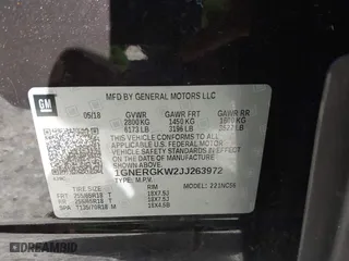 2018 Chevrolet Traverse LT Cloth with VIN 1GNERGKW2JJ263972, listed as a IAAI auction lot 41774086 with 112,296 mi miles. Bid and sale history available at carsss.com. Image 9.