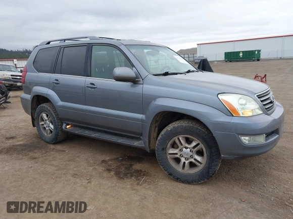2003 Lexus GX 470 with VIN JTJBT20X530021372, listed as a IAAI auction lot 41772344 with 229,754 mi miles and . Bid and sale history available at DreamBid. Image 1.