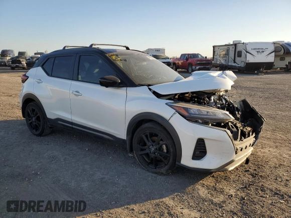 2023 Nissan Kicks SR with VIN 3N1CP5DV4PL522755, listed as a Copart auction lot 49895685 with Not Provided miles and Salvage Title. Bid and sale history available at DreamBid. Image 4.