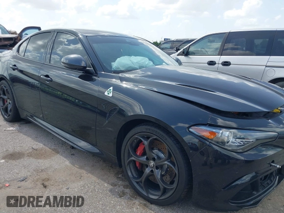 2023 Alfa Romeo Giulia Quadrifoglio with VIN ZARFAMEV9P7674979, listed as a IAAI auction lot 42514383 with 19,226 mi miles and . Bid and sale history available at DreamBid. Image 1.
