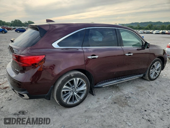 2017 Acura MDX Technology with VIN 5FRYD4H58HB011676, listed as a Copart auction lot 60608615 with 65,927 mi miles and Salvage title. Bid and sale history available at DreamBid. Image 3.