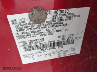 2011 Ford Flex SEL with VIN 2FMGK5CC9BBD17929, listed as a IAAI auction lot 41489403 with 231,895 mi miles. Bid and sale history available at carsss.com. Image 9.