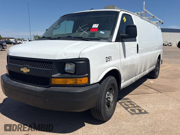 2014 Chevrolet Express Cargo Van with VIN 1GCZGUCG6E1149534, listed as a Copart auction lot 53506165 with Not Provided miles and Clean Title. Bid and sale history available at carsss.com. Image 2.