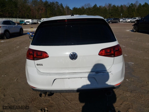 2017 Volkswagen Golf GTI S with VIN 3VW5T7AUXHM075642, listed as a Copart auction lot 87512615 with 68,354 mi miles and Salvage Title. Bid and sale history available at carsss.com. Image 6.