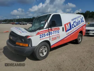 2014 Chevrolet Express Cargo with VIN 1GCWGFCA8E1165597, listed as a Copart auction lot 61204445 with Not provided miles and Clean title. Bid and sale history available at DreamBid. Image 1.
