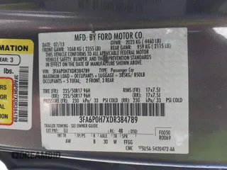 2013 Ford Fusion SE z VIN 3FA6P0H7XDR384789, wystawiony jako IAAI lot #42341339 z przebiegiem 225 418 mil mil oraz . Historia ofert i sprzedaży dostępna na DreamBid. Obrazek 9.