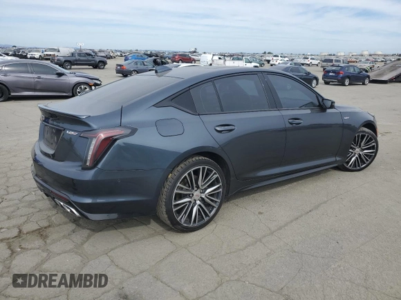 2020 Cadillac CT5 V-Series with VIN 1G6DV5RW5L0151558, listed as a Copart auction lot 47098245 with 60,790 mi miles and Salvage Title. Bid and sale history available at carsss.com. Image 3.