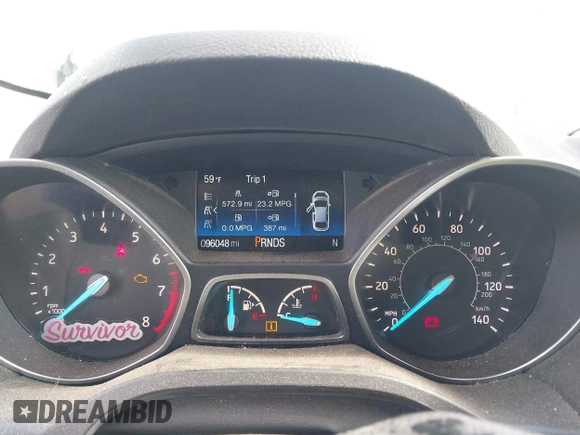 2017 Ford Escape SE with VIN 1FMCU9GD3HUD95726, listed as a IAAI auction lot 42121586 with 96,048 mi miles. Bid and sale history available at carsss.com. Image 7.