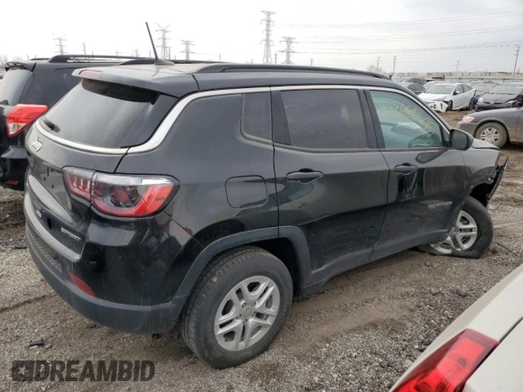 2021 Jeep Compass Sport with VIN 3C4NJDAB8MT554681, listed as a Copart auction lot 50680095 with 19,750 mi miles and Salvage title. Bid and sale history available at DreamBid. Image 3.