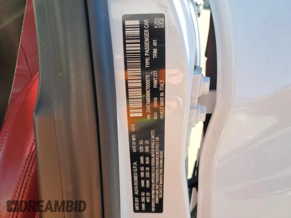 2019 Alfa Romeo Giulia Ti Sport with VIN ZARFAMBN8K7605679, listed as a Copart auction lot 80492424 with 27,295 mi miles and Salvage Title. Bid and sale history available at carsss.com. Image 12.