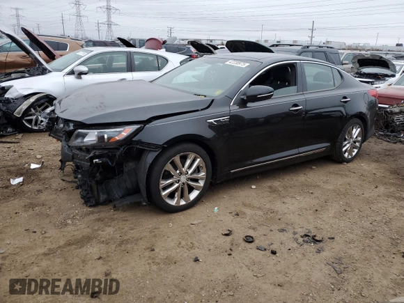 2015 Kia Optima SX Turbo with VIN 5XXGR4A65FG380121, listed as a Copart auction lot 42238975 with 127,583 mi miles and Salvage Title. Bid and sale history available at carsss.com. Image 1.