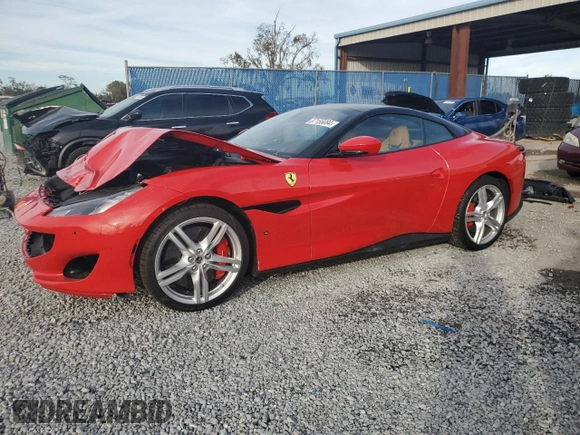 2019 Ferrari Portofino z VIN ZFF89FPA7K0241990, wystawiony jako Copart lot #87166084 z przebiegiem 5445 mil mil oraz Szkody całkowita. Historia ofert i sprzedaży dostępna na DreamBid. Obrazek 1.