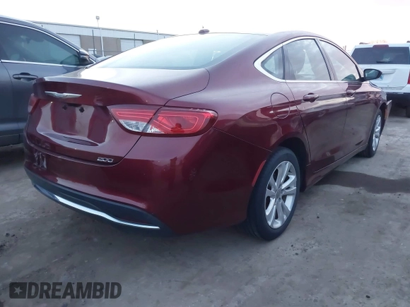 2015 Chrysler 200 Limited with VIN 1C3CCCAB7FN667556, listed as a IAAI auction lot 41787343 with 166,919 mi miles. Bid and sale history available at carsss.com. Image 4.