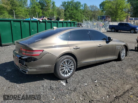 2023 Genesis G80 2.5T with VIN KMTGB4SC9PU195382, listed as a Copart auction lot 54671395 with 33,103 mi miles and Non Repairable. Bid and sale history available at carsss.com. Image 3.
