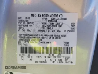 2013 Ford F-150 XL with VIN 1FTEW1CMXDKD82461, listed as a IAAI auction lot 42325049 with 145,298 mi miles and . Bid and sale history available at DreamBid. Image 9.