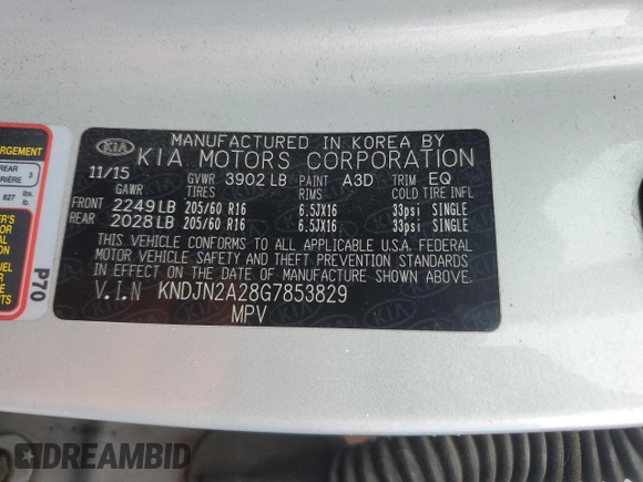 2016 Kia Soul with VIN KNDJN2A28G7853829, listed as a Copart auction lot 44245895 with 104,062 mi miles and Clean Title. Bid and sale history available at carsss.com. Image 12.