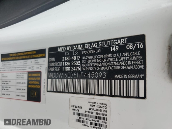 2017 Mercedes-Benz C 43 AMG with VIN WDDWJ6EB5HF445093, listed as a Copart auction lot 42627485 with 86,582 mi miles and Salvage Title. Bid and sale history available at carsss.com. Image 12.