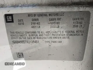2010 Cadillac CTS with VIN 1G6DA5EG7A0135451, listed as a IAAI auction lot 41964313 with 136,172 mi miles and . Bid and sale history available at DreamBid. Image 9.