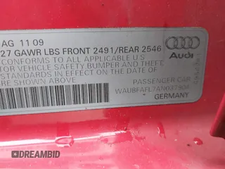 2010 Audi A4 2.0T Premium with VIN WAUBFAFL7AN037904, listed as a IAAI auction lot 41763722 with 110,445 mi miles. Bid and sale history available at carsss.com. Image 9.