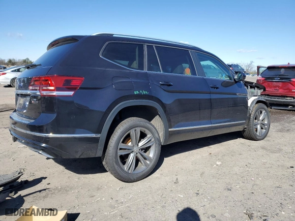 2019 Volkswagen Atlas 3.6L V6 SE w/Technology R-Line with VIN 1V2XR2CA4KC593642, listed as a Copart auction lot 45690315 with 56,454 mi miles and Salvage Title. Bid and sale history available at carsss.com. Image 3.
