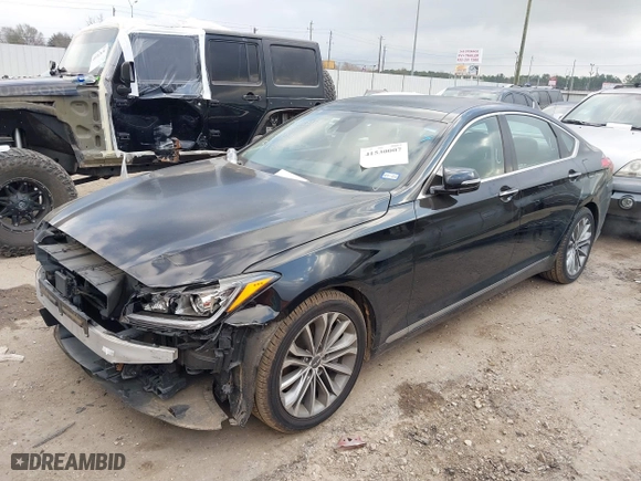 2015 Hyundai Genesis 3.8L with VIN KMHGN4JE3FU032746, listed as a IAAI auction lot 41530007 with 114,430 mi miles. Bid and sale history available at carsss.com. Image 18.