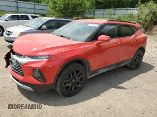 2021 Chevrolet Blazer LT with VIN 3GNKBBRA9MS535358, listed as a Copart auction lot 60896885 with 76,663 mi miles and Salvage title. Bid and sale history available at DreamBid. Image 1.