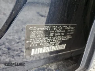 2021 Genesis G70 2.0T with VIN KMTG34LA5MU075357, listed as a Copart auction lot 52603054 with 23,112 mi miles and Salvage Title. Bid and sale history available at carsss.com. Image 13.