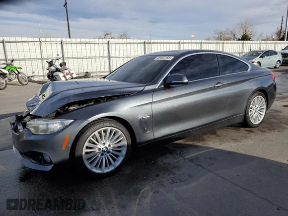 2014 BMW 4 Series 428i with VIN WBA3N7C56EF719334, listed as a Copart auction lot 49450185 with 108,964 mi miles and Salvage Title. Bid and sale history available at carsss.com. Image 1.