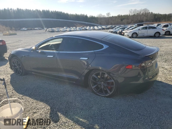 2019 Tesla Model S 100D with VIN 5YJSA1E49KF300356, listed as a Copart auction lot 43312715 with 81,915 mi miles and Salvage title. Bid and sale history available at DreamBid. Image 2.