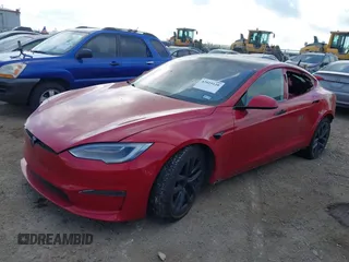 2021 Tesla Model S Plaid with VIN 5YJSA1E60MF447203, listed as a IAAI auction lot 42025120 with 58,190 mi miles. Bid and sale history available at carsss.com. Image 24.
