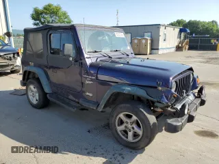 1999 Jeep Wrangler Sport with VIN 1J4FY19S6XP445867, listed as a Copart auction lot 62223125 with 146,037 mi miles and Salvage title. Bid and sale history available at DreamBid. Image 4.
