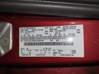 2014 Ford Escape Titanium with VIN 1FMCU0JX6EUC58726, listed as a IAAI auction lot 41656779 with 162,888 mi miles. Bid and sale history available at carsss.com. Image 9.