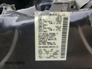 2004 Nissan Armada SE z VIN 5N1AA08A14N725173, wystawiony jako Copart lot #68176141 z przebiegiem Nie podano mil oraz Czysty tytuł • Clean title. Historia ofert i sprzedaży dostępna na DreamBid. Obrazek 10.