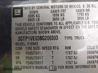 2011 GMC Sierra 1500 SLE with VIN 3GTP1VE03BG209393, listed as a IAAI auction lot 41800627 with 154,474 mi miles. Bid and sale history available at carsss.com. Image 9.