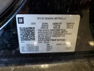 2019 GMC Sierra 2500HD Denali with VIN 1GT12SEY9KF197680, listed as a Copart auction lot 43389545 with 0 mi miles and Non Repairable. Bid and sale history available at carsss.com. Image 12.
