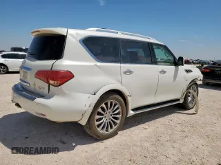 2015 Infiniti QX80 with VIN JN8AZ2NE9F9080739, listed as a Copart auction lot 57627165 with 155,836 mi miles and Salvage title. Bid and sale history available at DreamBid. Image 3.