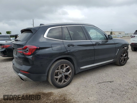 2022 BMW X3 sDrive30i with VIN WBX47DP08NN141941, listed as a Copart auction lot 51334725 with 62,751 mi miles and Clean Title. Bid and sale history available at DreamBid. Image 3.