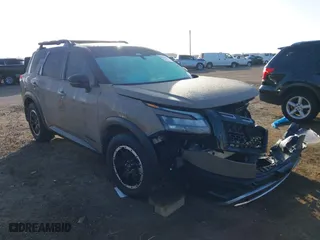 2024 Nissan Pathfinder SV with VIN 5N1DR3BD3RC260649, listed as a IAAI auction lot 41118601 with 14,222 mi miles. Bid and sale history available at carsss.com. Image 1.