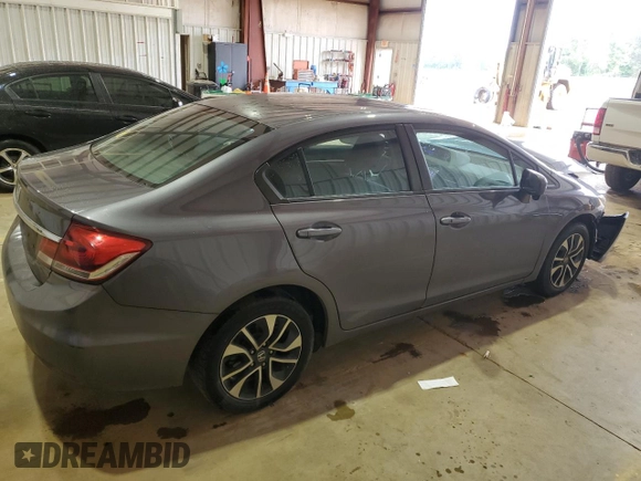 2015 Honda Civic EX with VIN 19XFB2F80FE702560, listed as a Copart auction lot 54255285 with 113,131 mi miles and Salvage Title. Bid and sale history available at DreamBid. Image 3.
