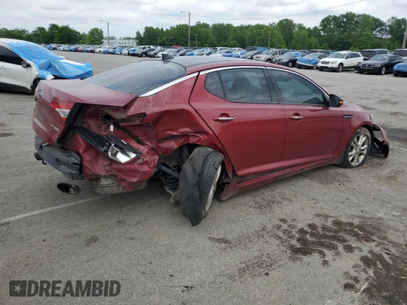 2013 Kia Optima EX with VIN 5XXGN4A70DG217121, listed as a Copart auction lot 59879455 with 265,949 mi miles and Salvage title. Bid and sale history available at DreamBid. Image 3.