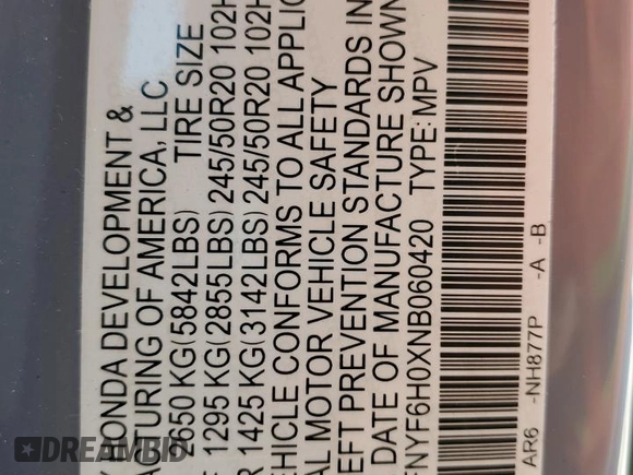 2022 Honda Pilot Elite z VIN 5FNYF6H0XNB060420, wystawiony jako Copart lot #50035415 z przebiegiem 37 288 mil mil oraz Szkoda całkowita • Salvage title. Historia ofert i sprzedaży dostępna na DreamBid. Obrazek 13.