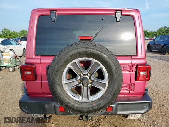 2022 Jeep Wrangler Unlimited Sahara z VIN 1C4HJXEN0NW106045, wystawiony jako Copart lot #61257055 z przebiegiem 104 937 mil mil oraz Szkoda całkowita • Salvage title. Historia ofert i sprzedaży dostępna na DreamBid. Obrazek 6.