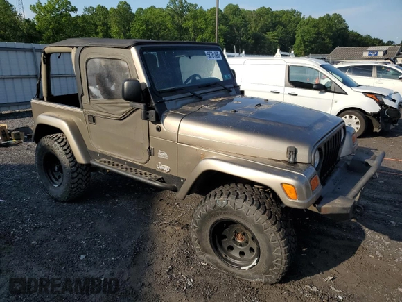 2003 Jeep Wrangler Sahara with VIN 1J4FA59S83P318057, listed as a Copart auction lot 58781495 with 102,571 mi miles and Clean title. Bid and sale history available at DreamBid. Image 4.