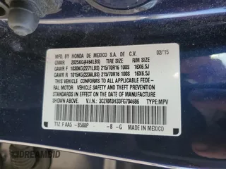 2015 Honda CR-V LX with VIN 3CZRM3H33FG704686, listed as a Copart auction lot 54966355 with 105,521 mi miles and Clean Title. Bid and sale history available at carsss.com. Image 13.