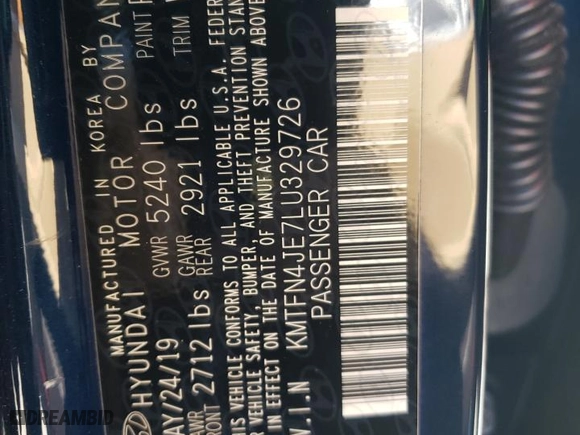 2020 Genesis G80 3.8L with VIN KMTFN4JE7LU329726, listed as a Copart auction lot 45546975 with 58,159 mi miles and Salvage Title. Bid and sale history available at carsss.com. Image 12.